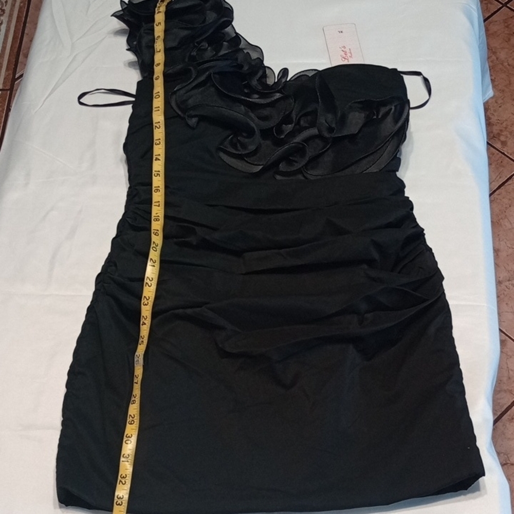 NWT . Let's Fashion Size XL.. Elegant Black One-Shoulder Dress